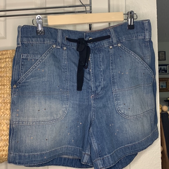 WE THE FREE SECOND CHANCE PULL ON SHORTS tie waist button fly denim shorts - Picture 2 of 7